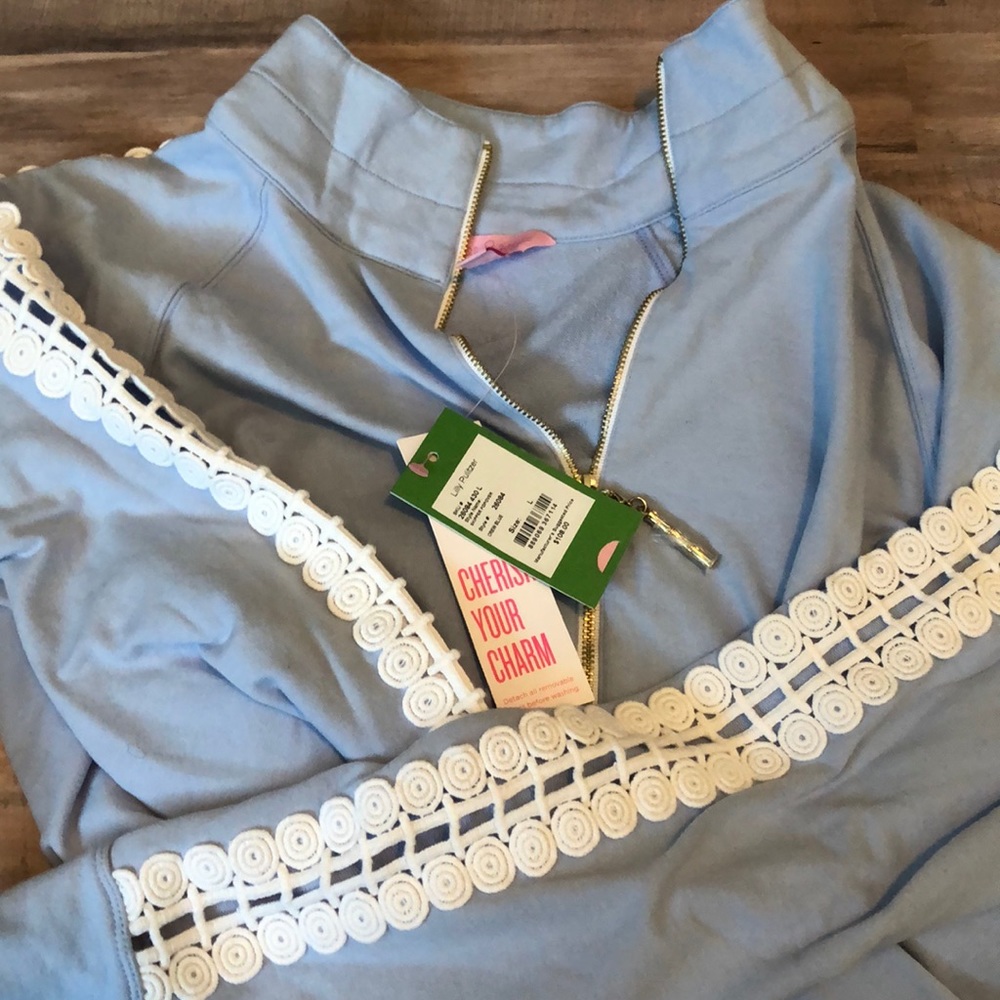 Lily Pulitzer skipper popover crew blue large NWT